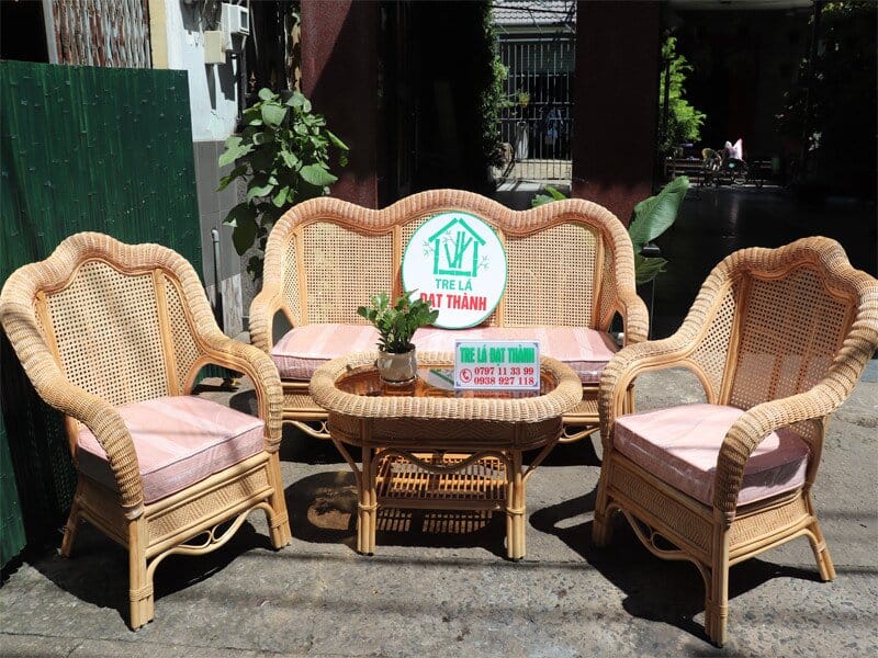 Bàn Ghế Song Mây - BGSM019